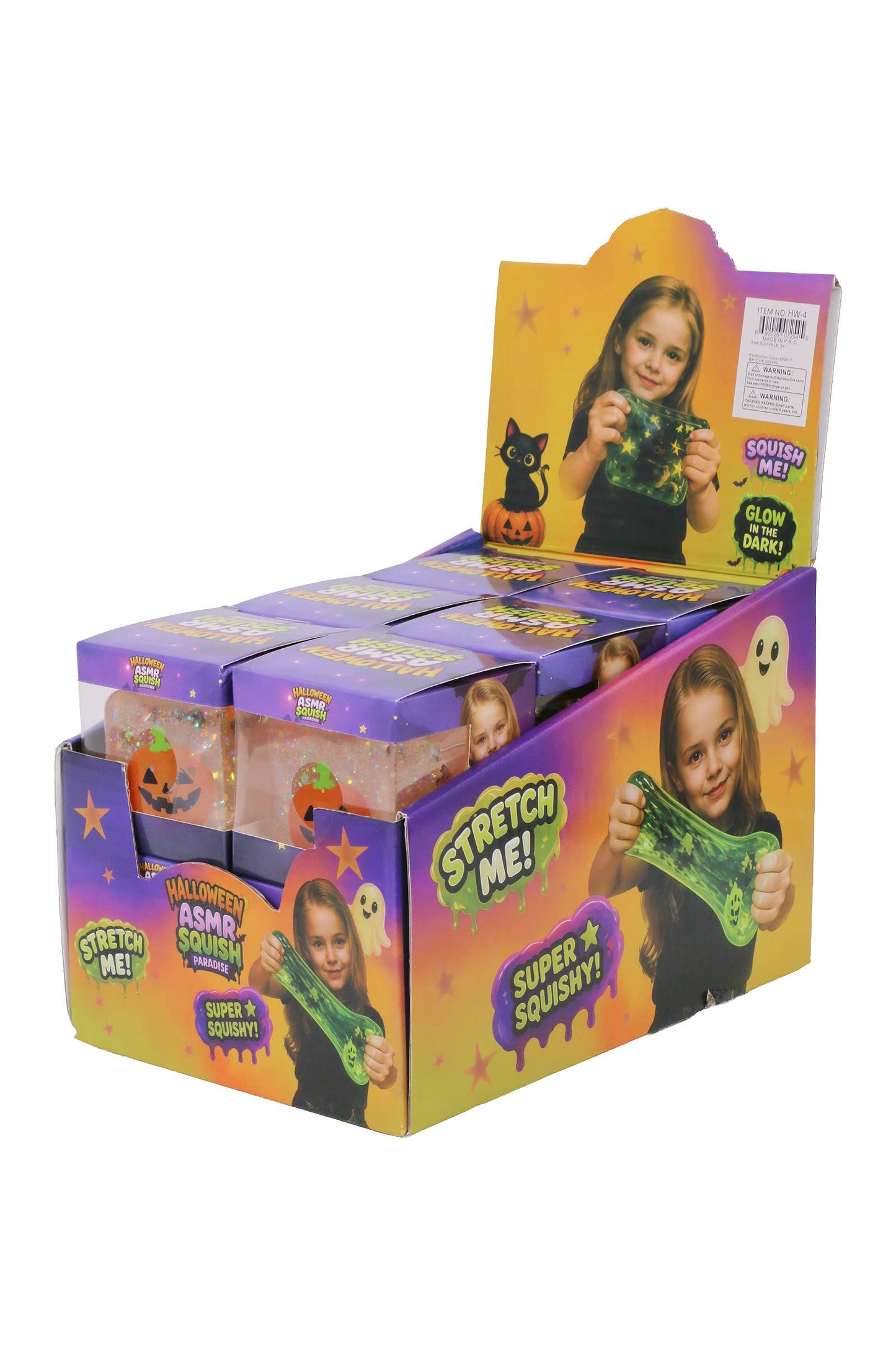 Halloween Glow In Dark Glittery Sugar Maltose Cube Squishy: ASSORTED / ONE SIZE