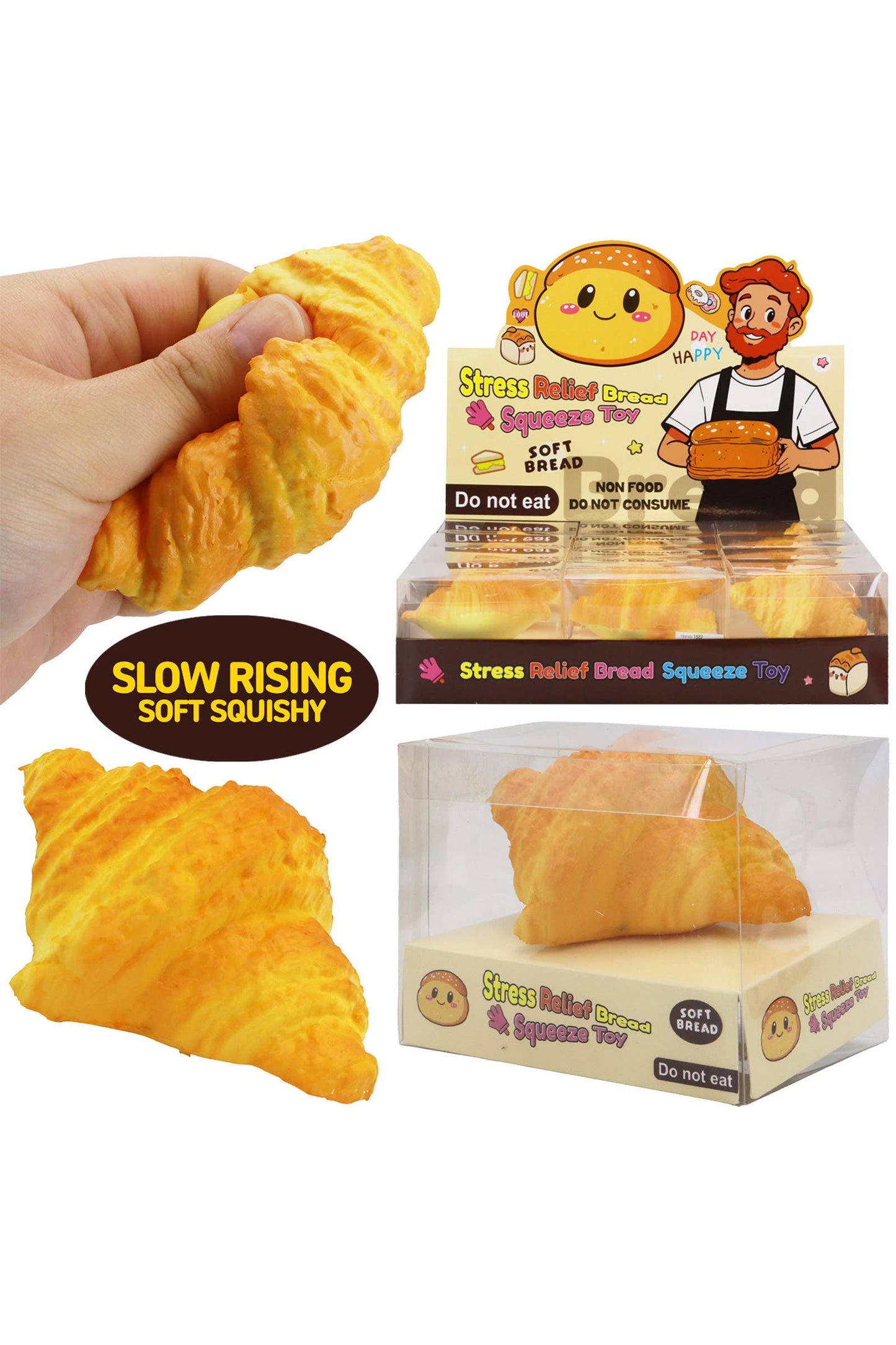 Croissant Pastry Bread Slow Rising Foam Squishy: AS SHOWN / ONE SIZE