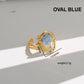 18K STAINLESS STEEL TARNISH FREE FLORAL RINGS | 40R104: OVAL VIOLET