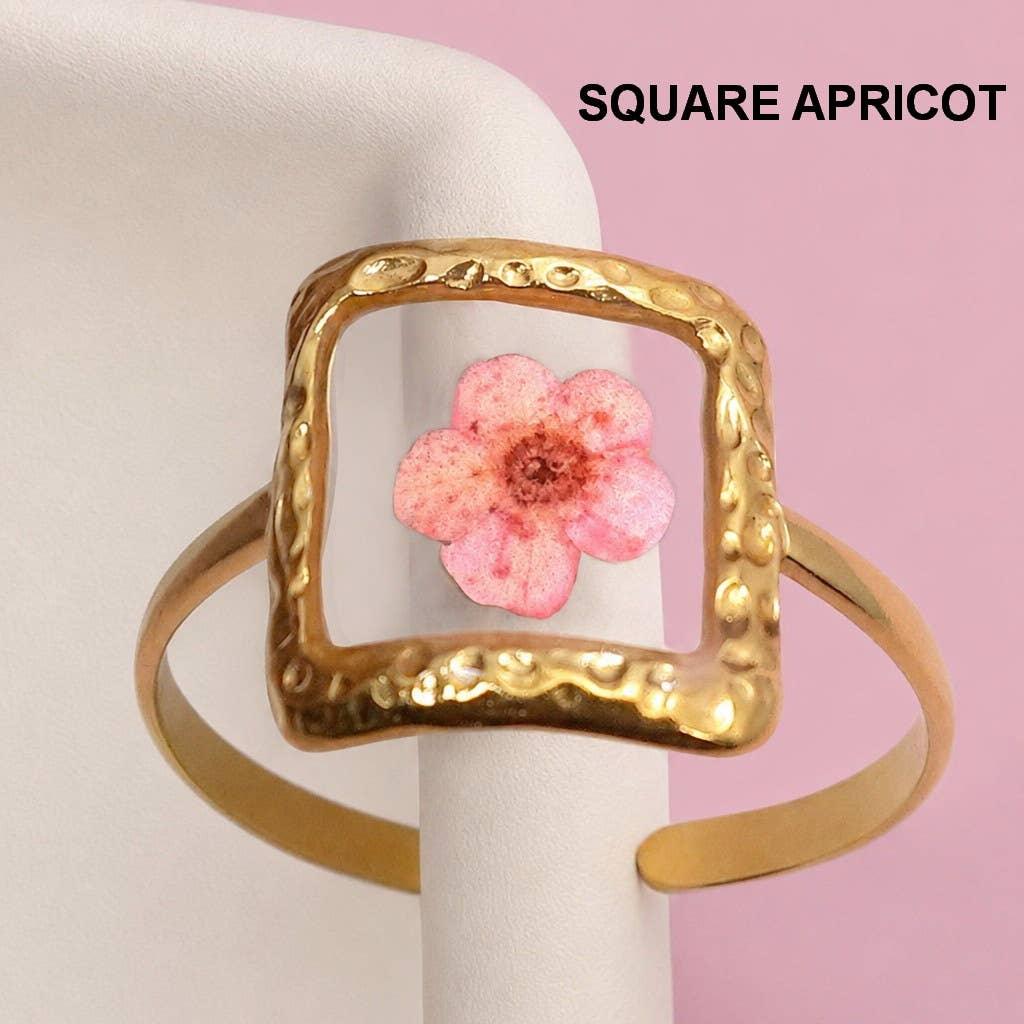 18K STAINLESS STEEL TARNISH FREE FLORAL RINGS | 40R104: OVAL VIOLET