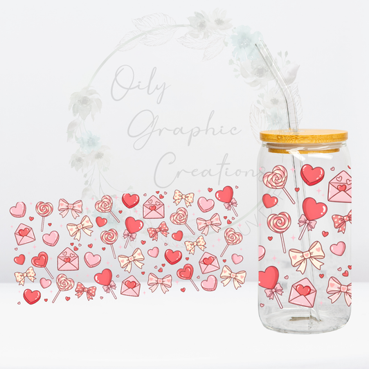 Love Notes & Suckers-16oz UV DTF Wrap