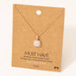 Square Rhinestone Pendant Necklace: R