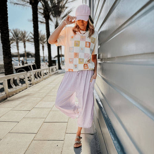 Patchwork Blooms Tee: Ivory