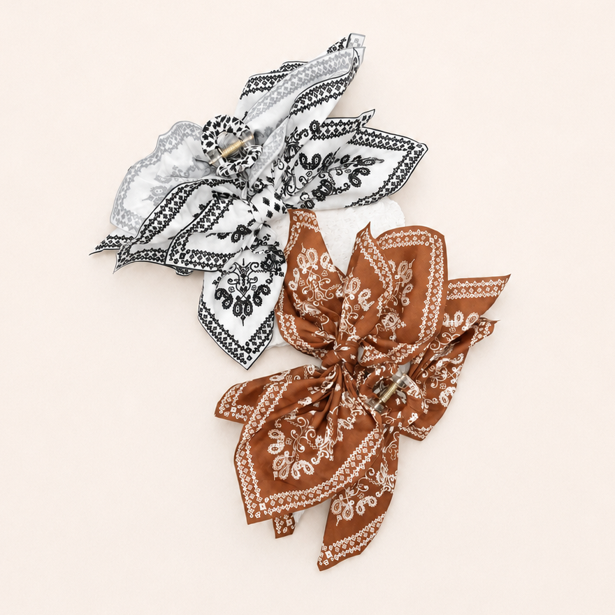 PAISLEY BOHO VINTAGE HAIR CLAW CLIPS |