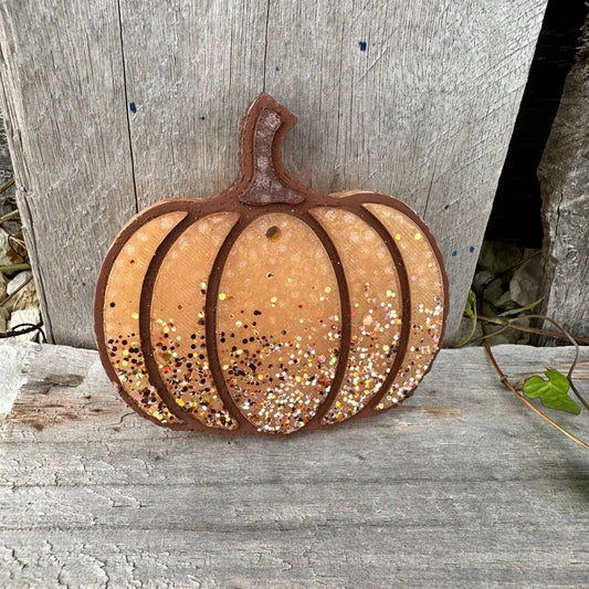 Fall 2.0 Simple Pumpkin with Glitter Car Freshie: Leaves