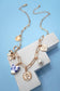 CERAMIC PORCELAIN BOW HEART CHARM LINK NECKLACE : Gold