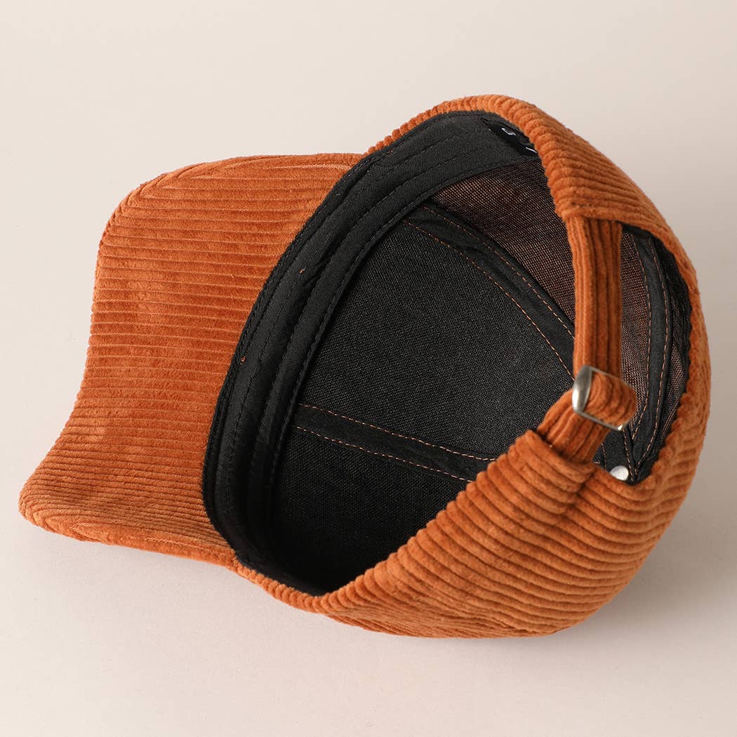 Howdy Darlin' Embroidery Patch Corduroy Cap: OFF WHITE / ONE SIZE