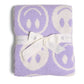 Repeated Happy Face Pattern Kids Throw Blanket: LAV / ONE SIZE