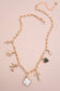 CHARM NECKLACE-CLOVER BOW CROSS HEART FLOWER : GOLD