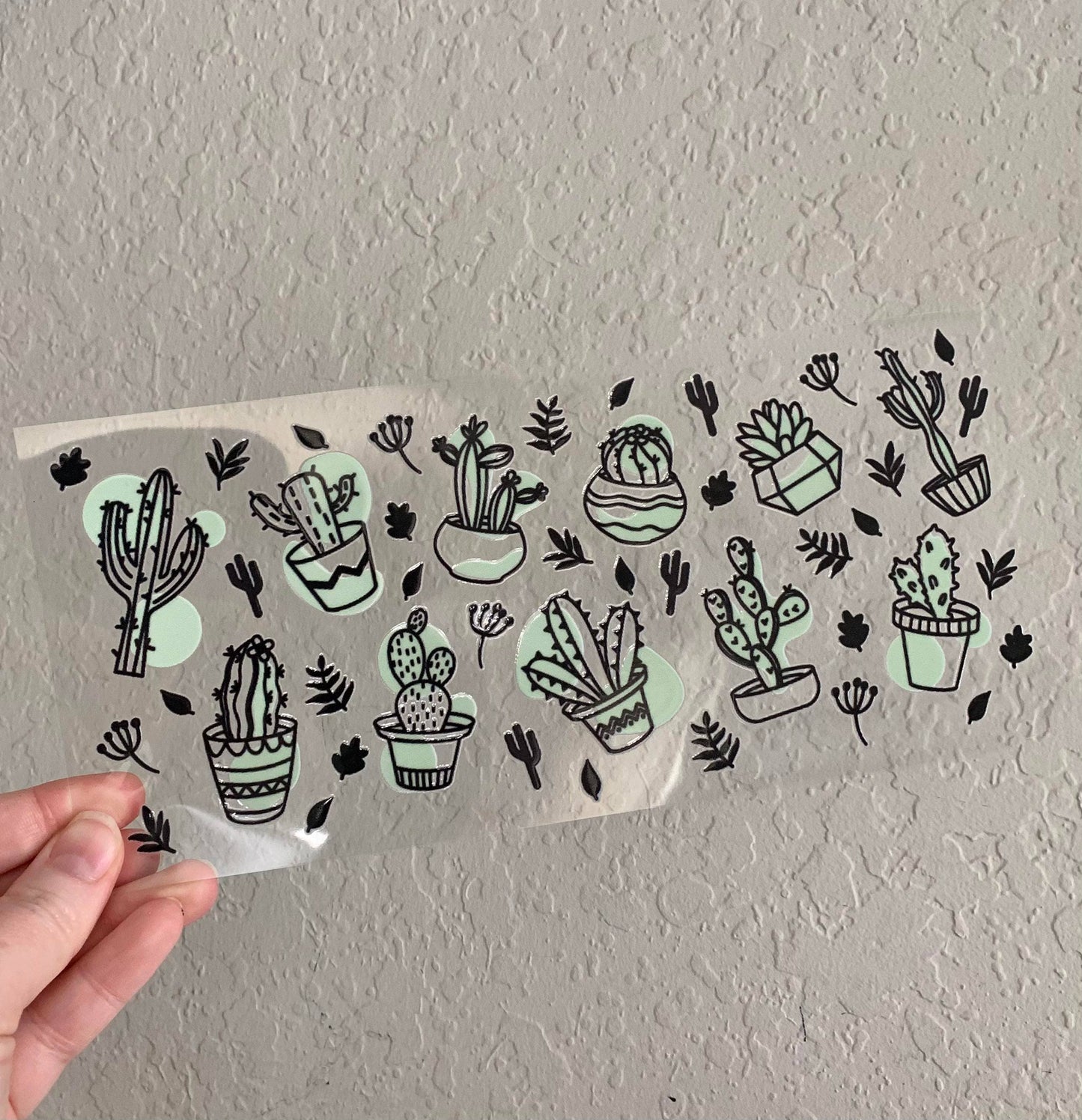 Cactus Pattern-16oz UV DTF Wrap