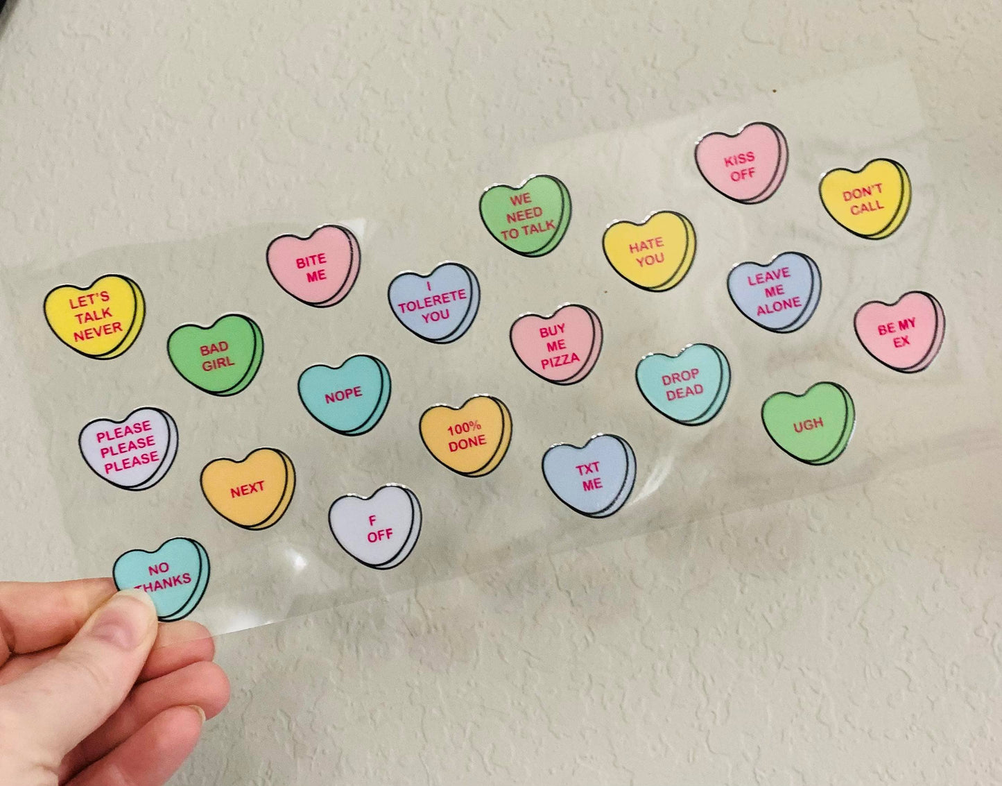 Funny Valentines Candy-16oz UV DTF Wrap