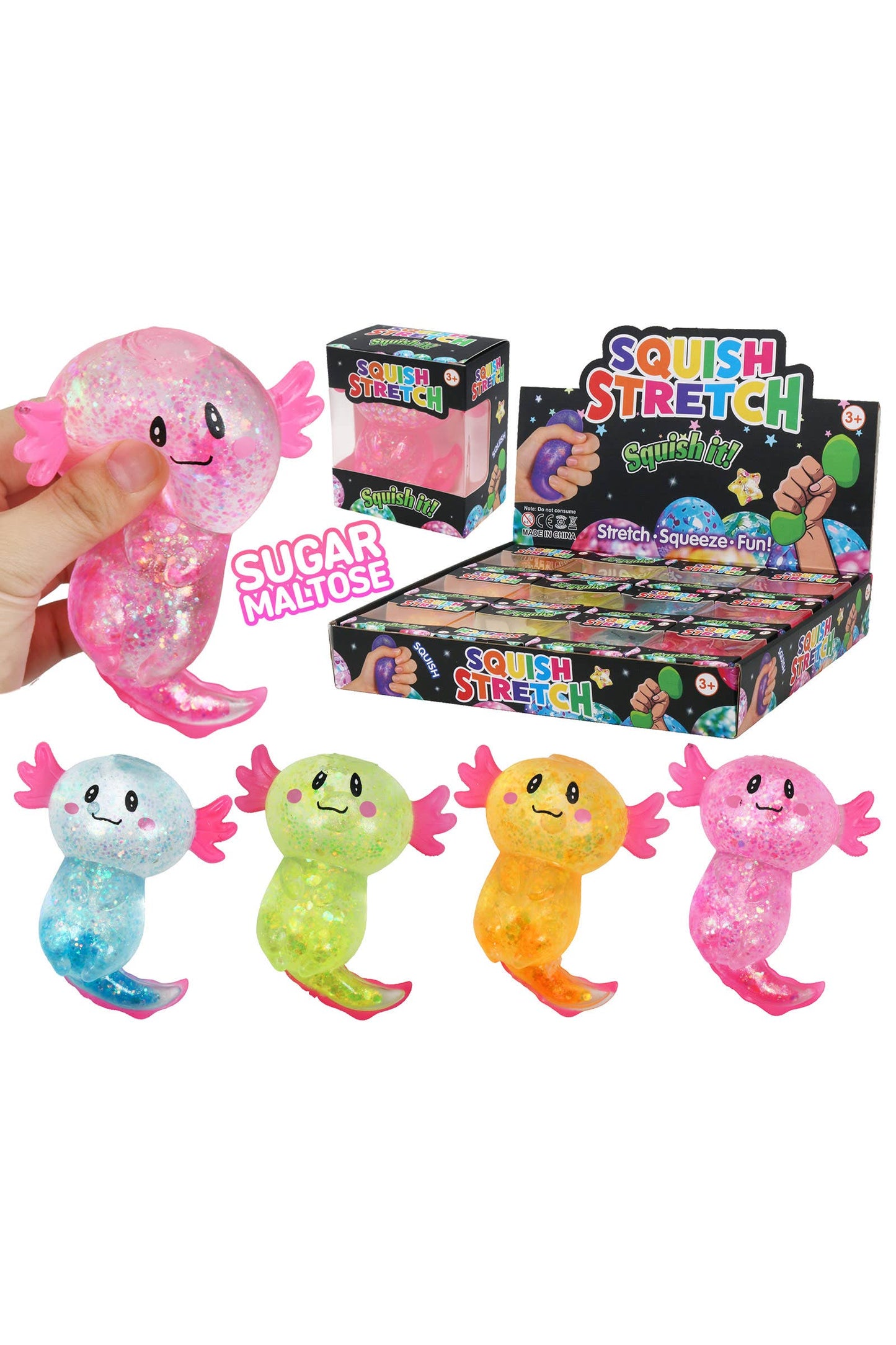 Axolotl Glittery Maltose Thick Putty Filled Squishy: ASSORTED / ONE SIZE