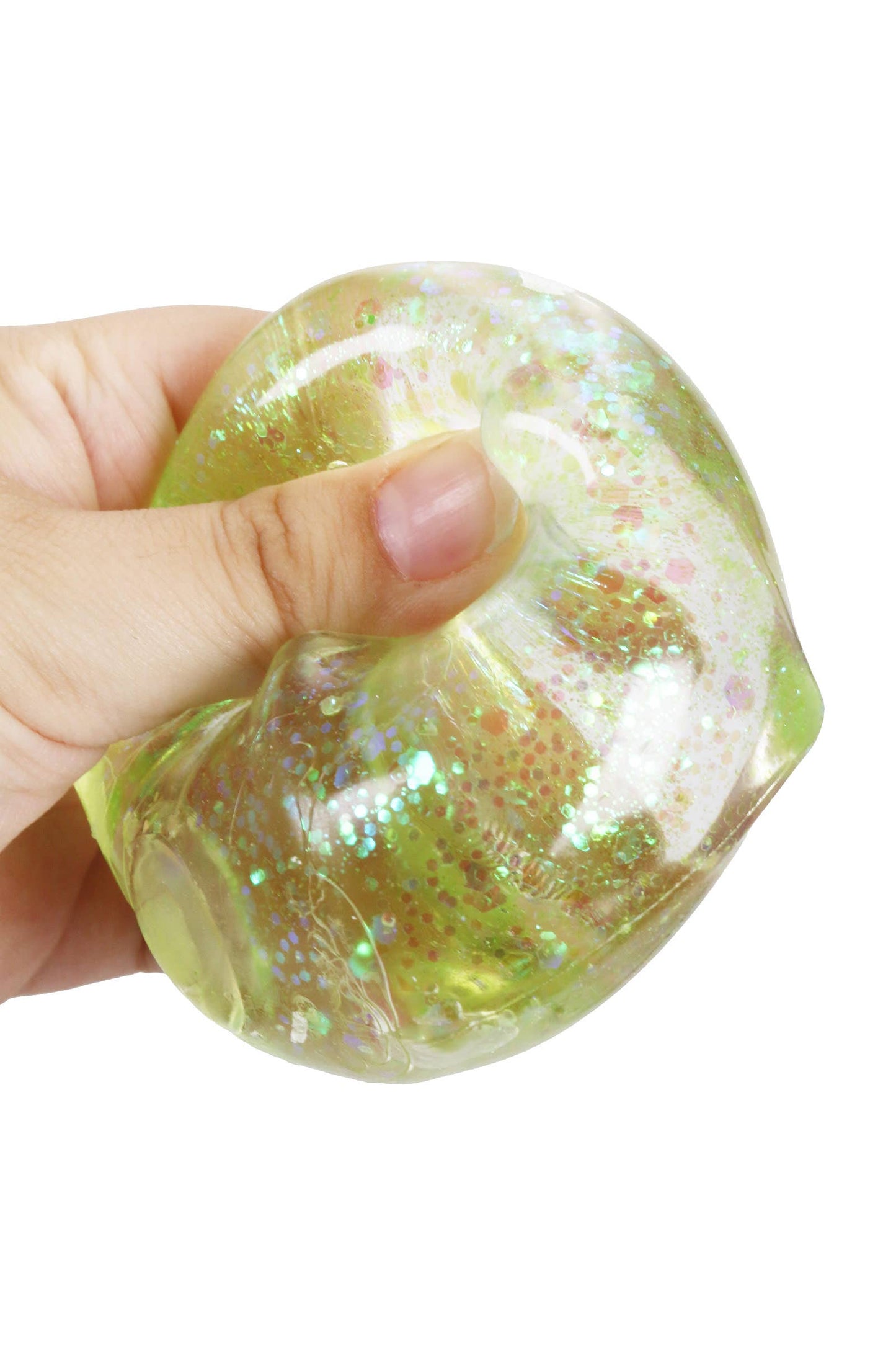 Fine Iridescent Glitter Cube Maltose Putty Filled Squishy: ASSORTED / ONE SIZE