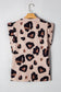 Leopard Crew Neck Cap Sleeve Casual Tee