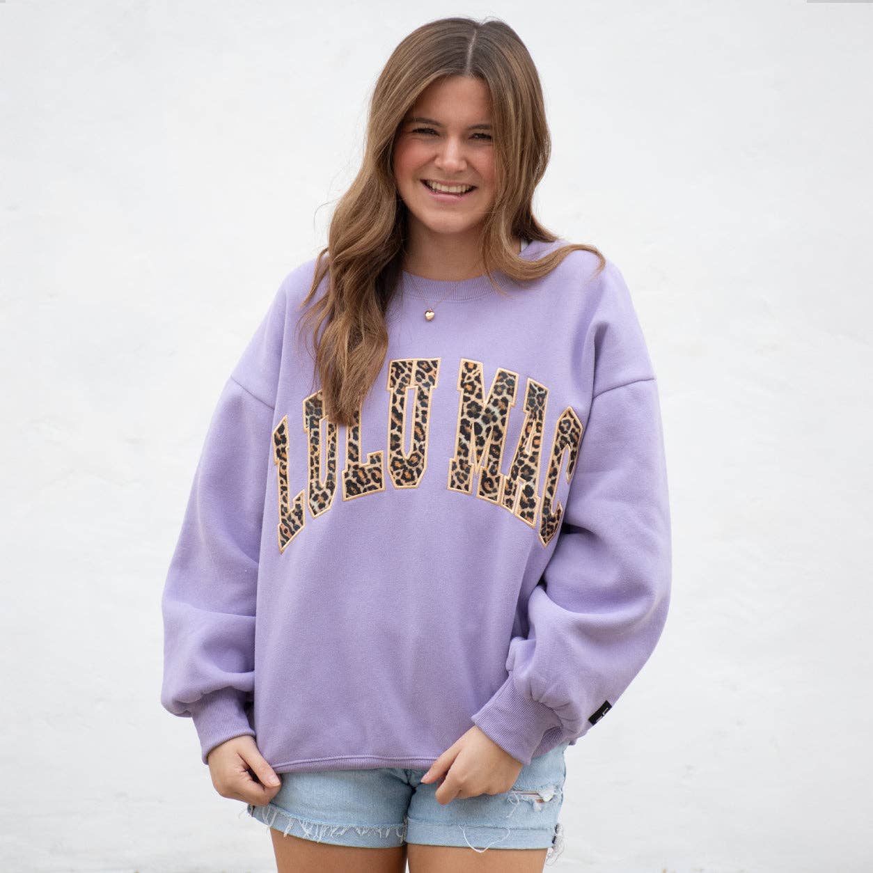 LULU MAC LAVENDER Leopard Sweatshirt