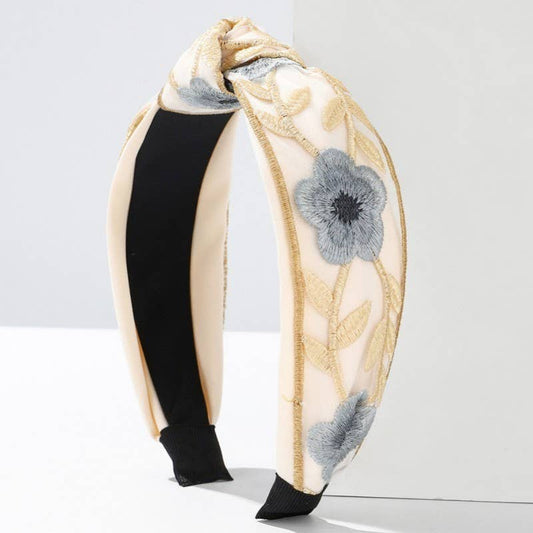 FLORAL COTTAGECORE  EMBROIDERY HAIR BAND HEADBAND
