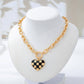Checkered Heart Toggle Necklace |