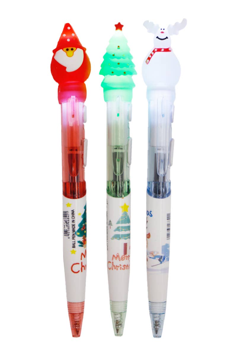 Merry Christmas Led Light-up Pen - 36 Pcs: ASSORTED / ONE SIZE