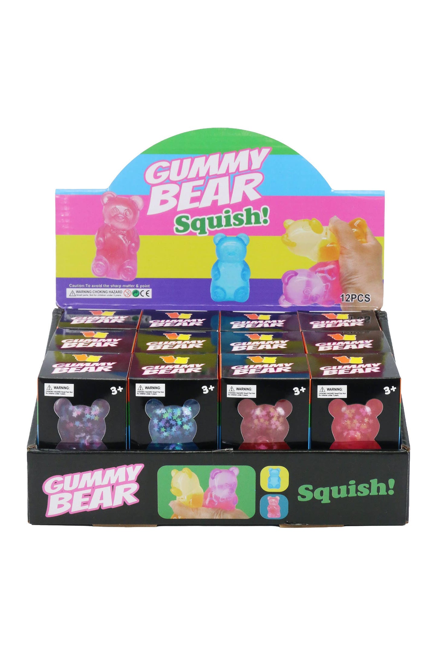 Star Confetti Teddy Bear Thick Maltose Putty Filled Squishy: ASSORTED / ONE SIZE