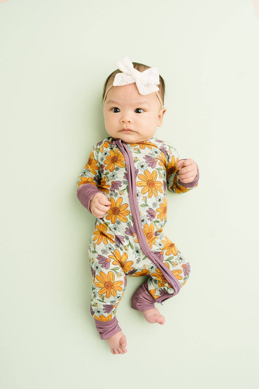 Laura Mae Floral Bamboo Sleeper: 6-12M