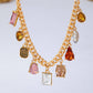 Multi-Shape Earth Tone Crystal Charm Necklace