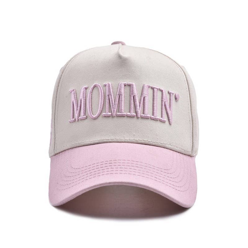 MOMMIN Embroidered Trucker Hat - Vintage Style | 40HW749: Pink