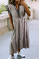 LDC Spring Ruffled Stripe Contrast Trim V Neck Dress Black Trim