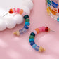 Rainbow Beaded Hoop Earrings |
