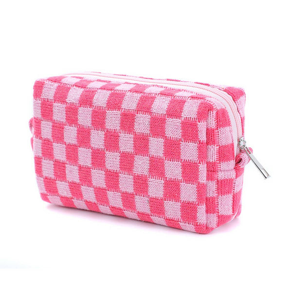 Knitted Cosmetic Bag / Storage Bag in Rose