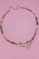 MULTI BEADED BOW CHARM DOUBLE LAYER NECKLACE | Gold