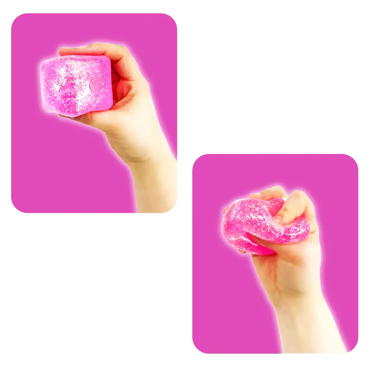Fun Doh Squish & Squeeze Sparkle Cube Fidget Toy- 12/Display: Wholesale Price