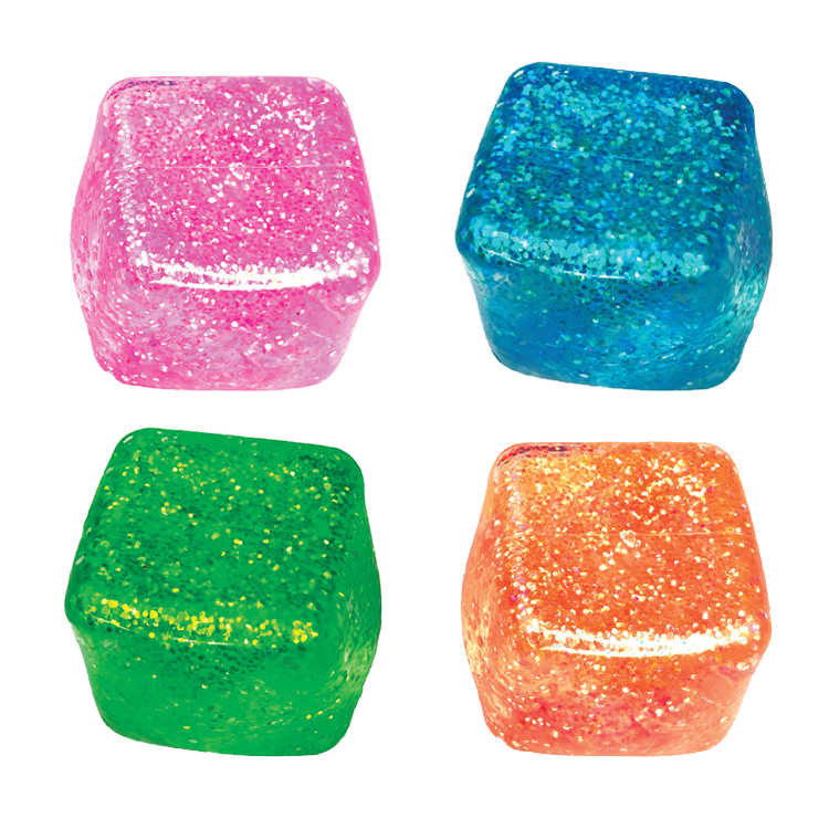 Fun Doh Glow in the Dark Squishy Sparkle Cube - 12/Display: Wholesale Price