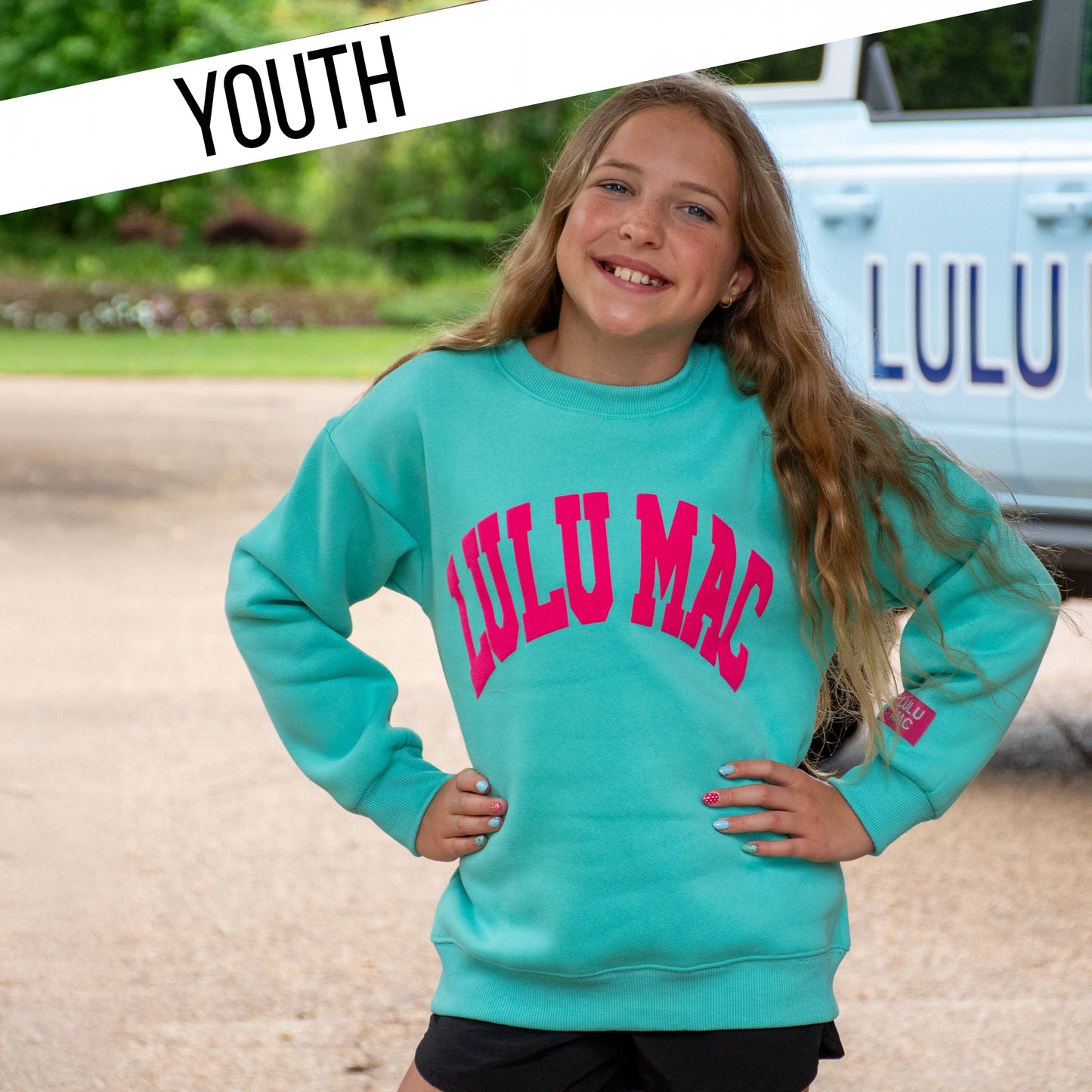 LuLu Mac YOUTH MINT/HOT PINK PUFF: MINT/HOT PINK