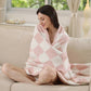 Checkerboard Patterned Throw Blanket: Pink / ONE SIZE