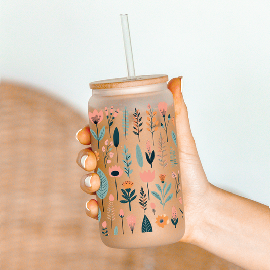 Flowers & Leaves-16oz UV DTF Wrap