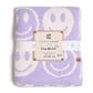 Repeated Happy Face Pattern Kids Throw Blanket: LAV / ONE SIZE