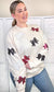 Sparkle Sequin Bow Graphic Sweatshirt: Natural