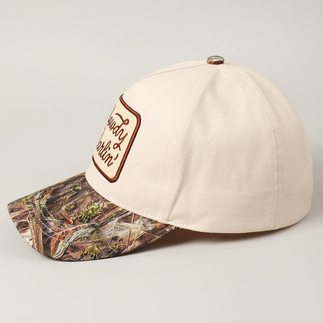 Howdy Darlin' Embroidery Patch Cap: CAMO / ONE SIZE