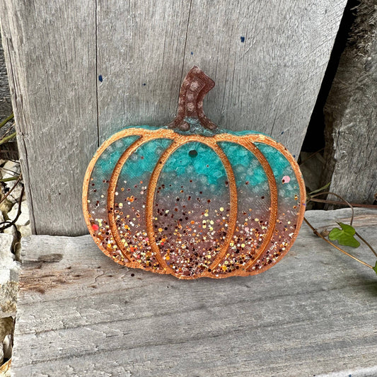 Fall 2.0 Simple Pumpkin with Glitter Car Freshie: Leaves