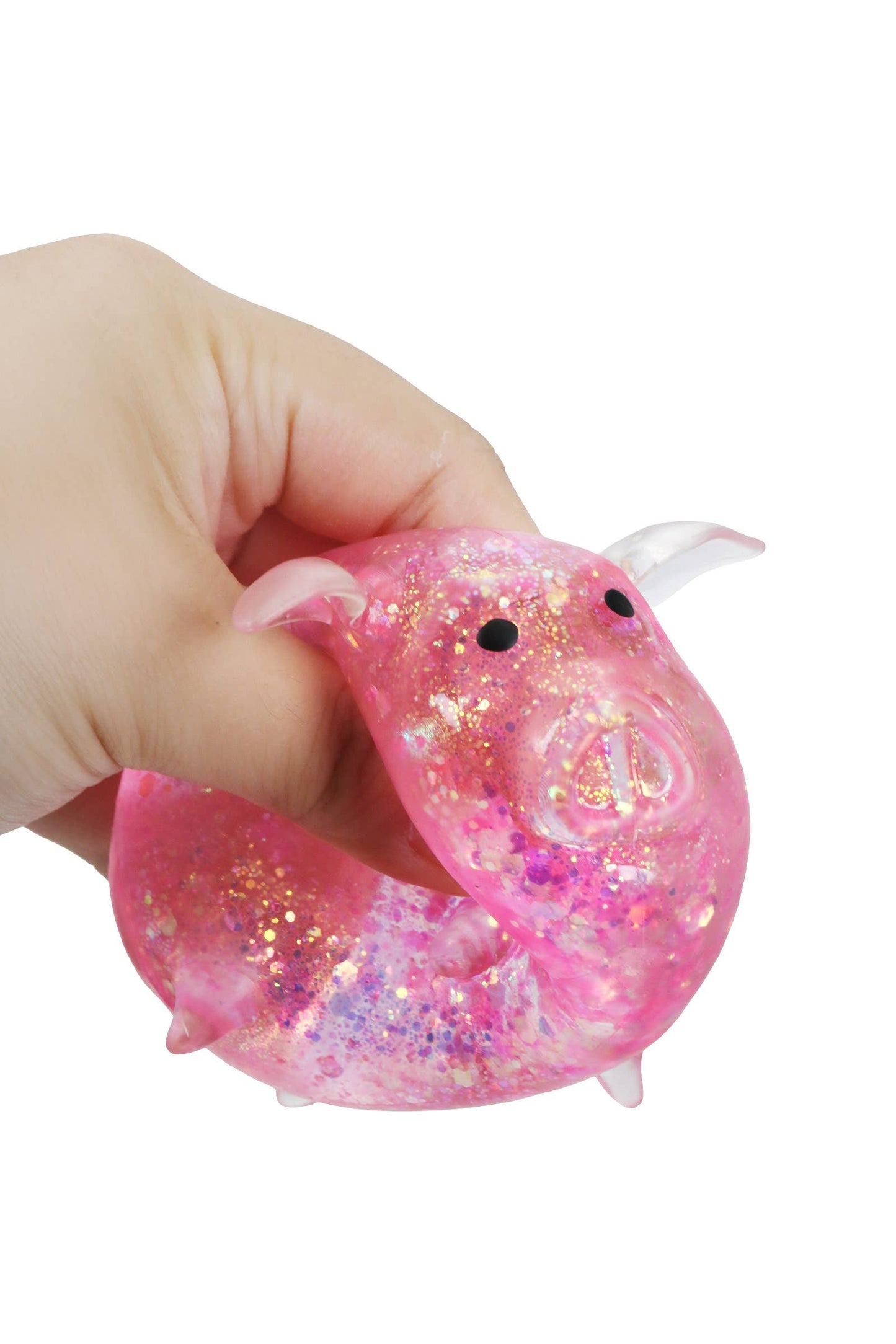 Chubby Pig Glittery Maltose Putty Filled Squishy Toy: ASSORTED / ONE SIZE