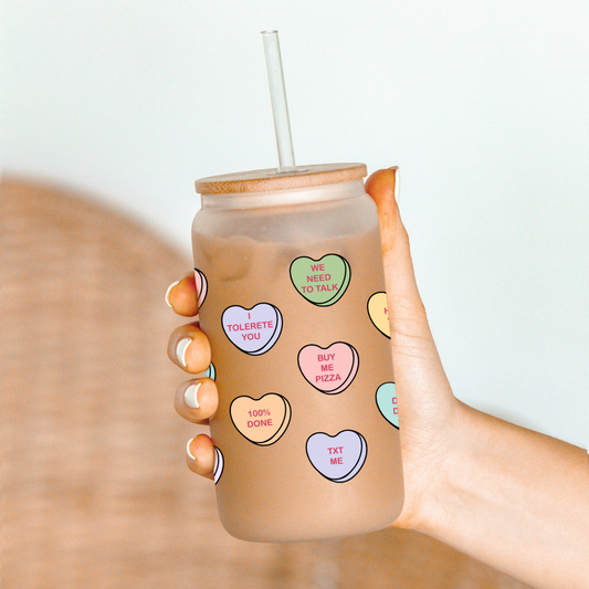 Funny Valentines Candy-16oz UV DTF Wrap