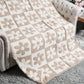DAISY AND CHECKERED Print Soft Cozy Throw Blanket: BEIGE / ONE SIZE