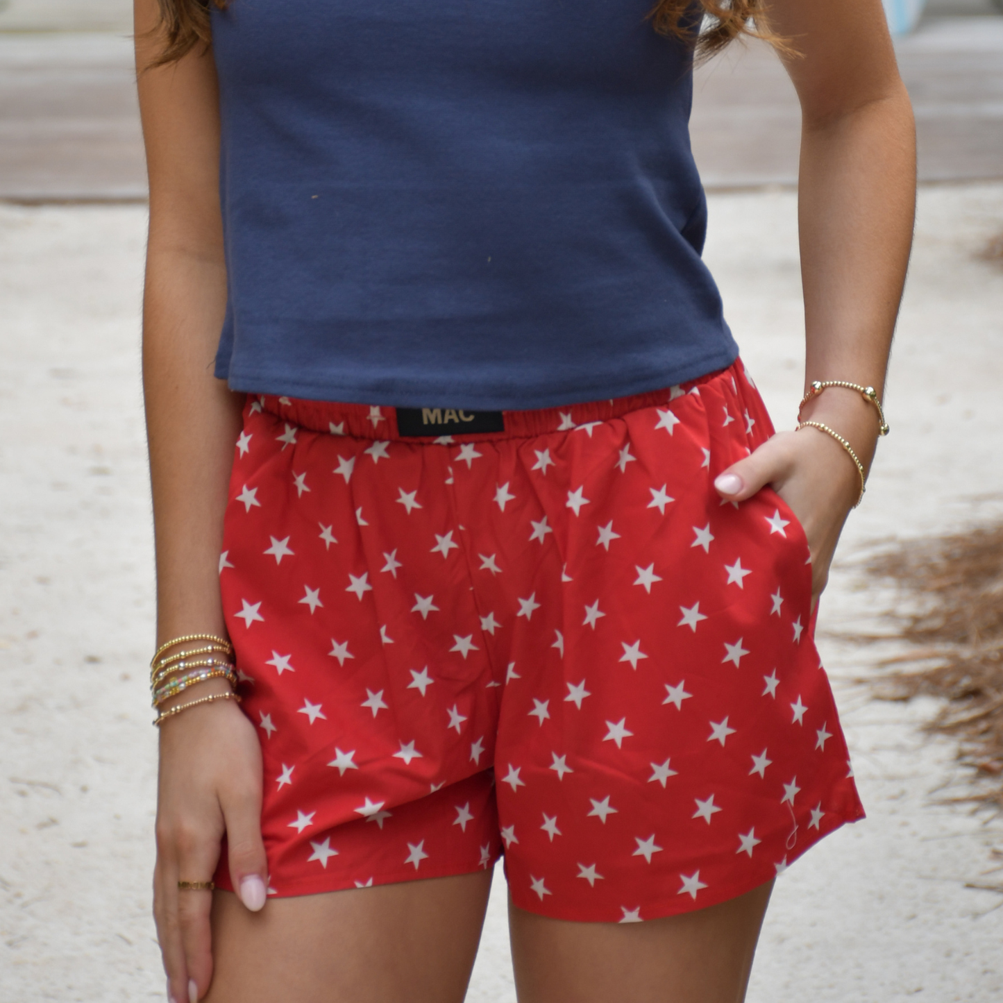 LULU MAC RED STAR BOXER SHORT