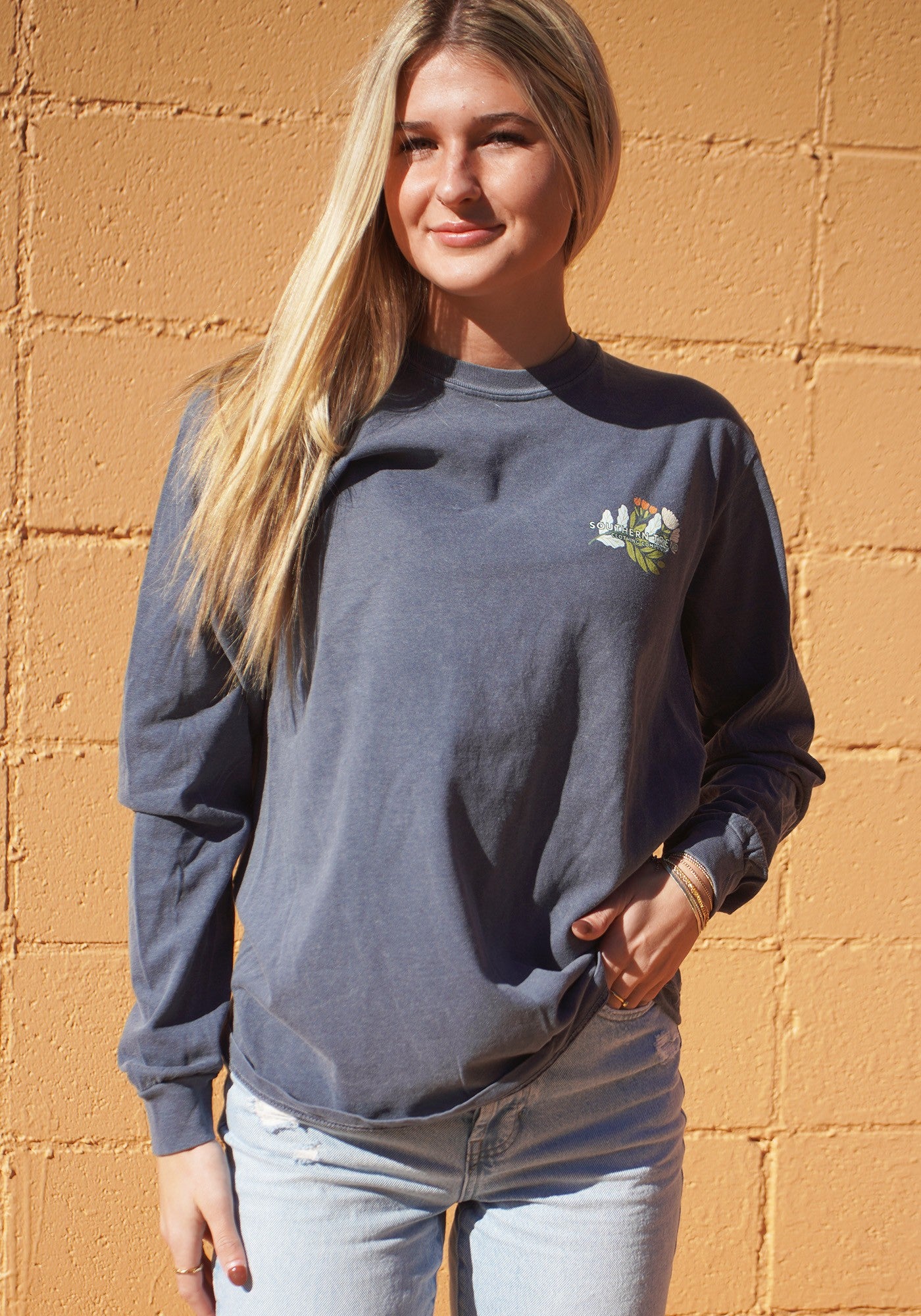 Southern Trend Wildflower Pig Long Sleeve Tee