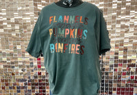 Dark Green/ Graphic T-Shirt. Flannels, Hayrides, Pumpkins, Sweaters, Bonfires