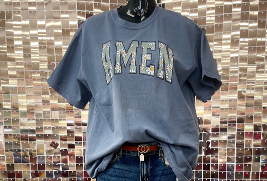 Denim Blue Graphic T-Shirt/ AMEN