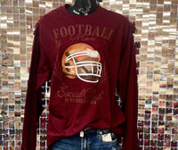 Graphic Long Sleeve (Maroon) Football Mom Social Club