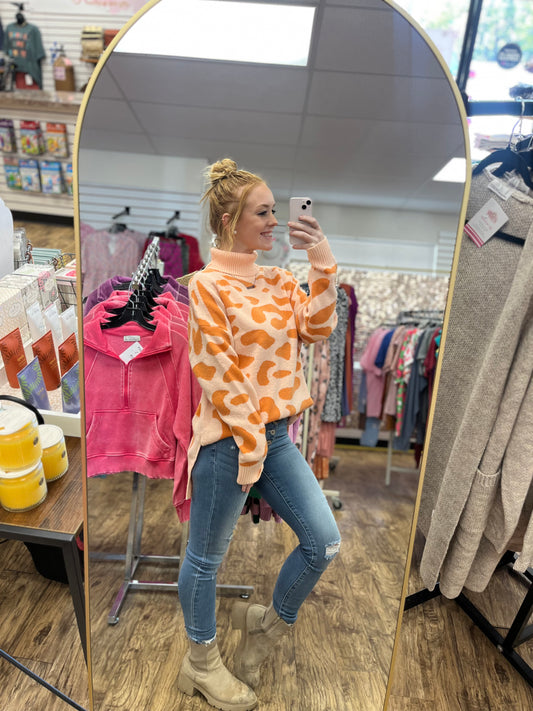 Orange Leopard Sweater