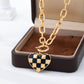 Checkered Heart Toggle Necklace |
