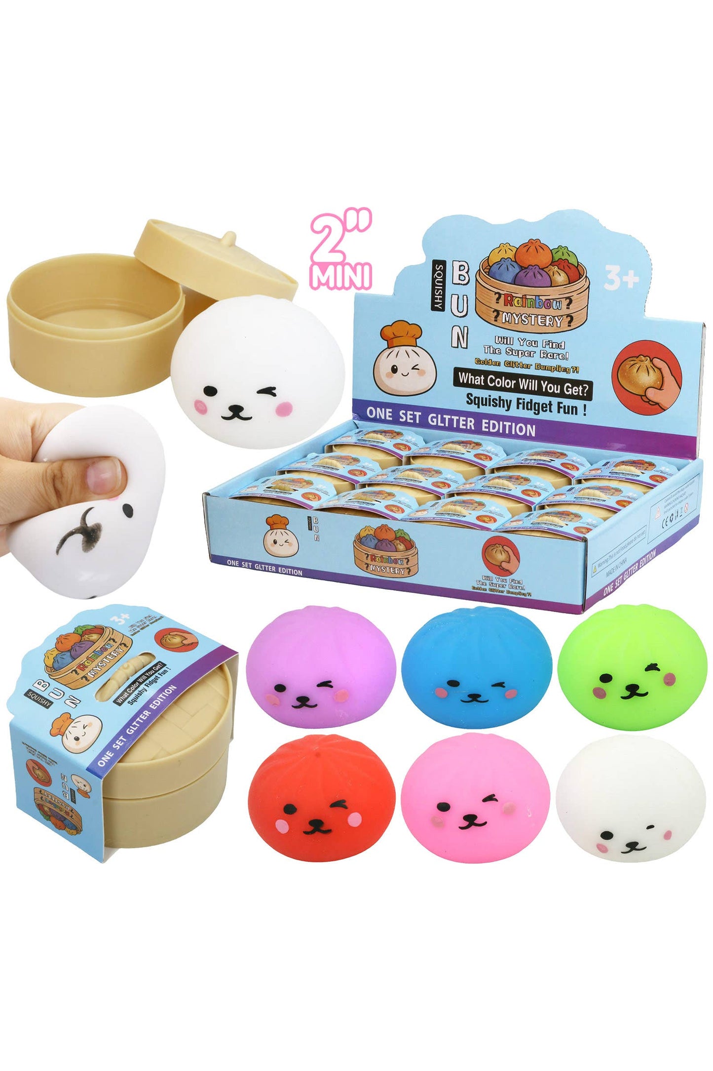 Mini Puppy Solid Bao Dumpling Soft Slime Squishy - 2 Inch: ASSORTED / ONE SIZE